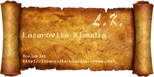 Lazarovits Klaudia névjegykártya