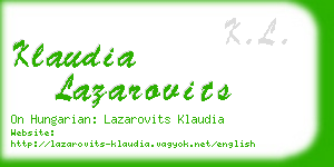 klaudia lazarovits business card